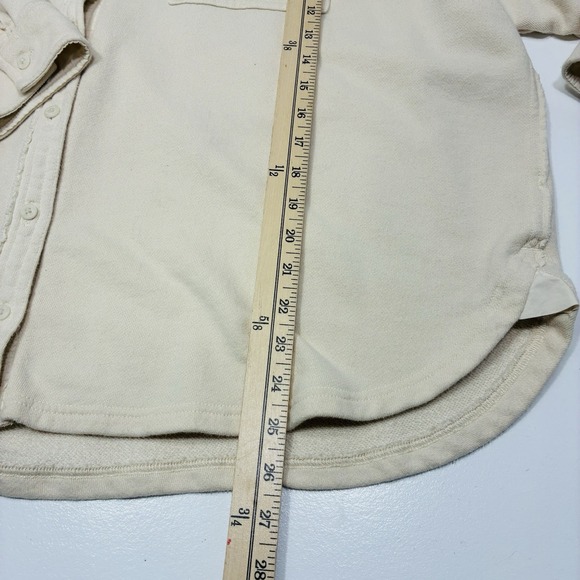 Aerie Womens Lumberjane Fleece Shirt Oversized Fit Cream Size Large Relaxed Fit - Picture 9 of 13